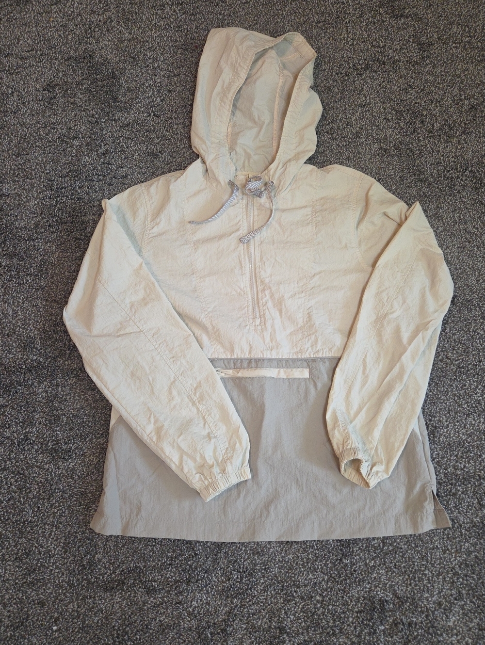 Thread & Supply Cream and Gray Hooded Utility Anorak